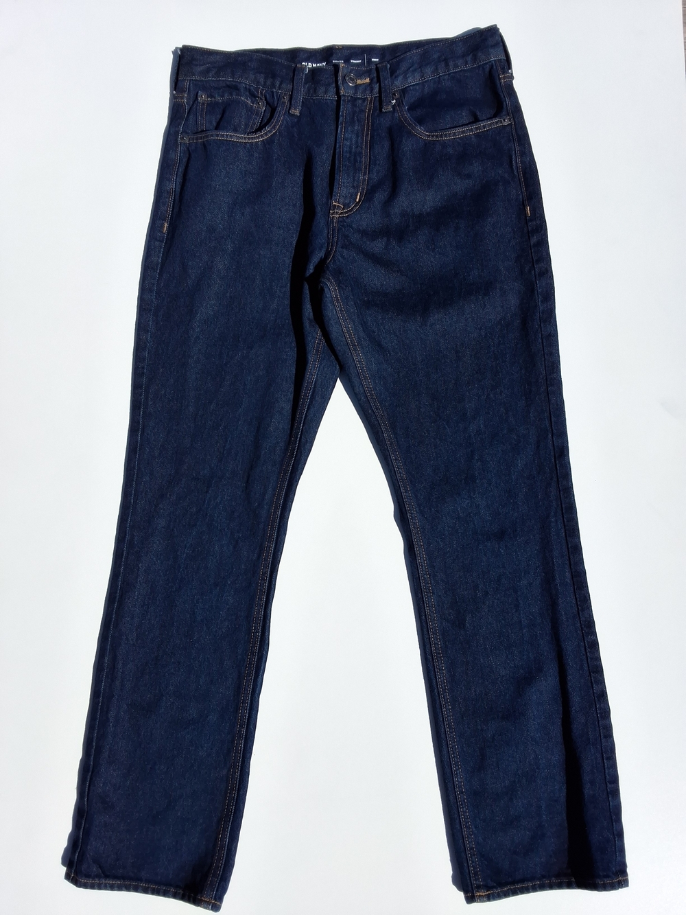 (32x32) Old Navy Men's Structured Straight Non-Stretch Jeans In Dark Rinse